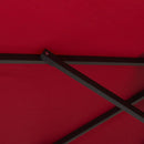 Outsunny Outdoor Umbrella Parasol with LED Solar Lights - Red