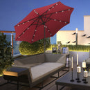 Outsunny Outdoor Umbrella Parasol with LED Solar Lights - Red