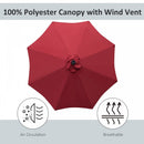 Outsunny Outdoor Umbrella Parasol with LED Solar Lights - Red