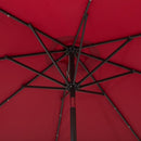 Outsunny Outdoor Umbrella Parasol with LED Solar Lights - Red