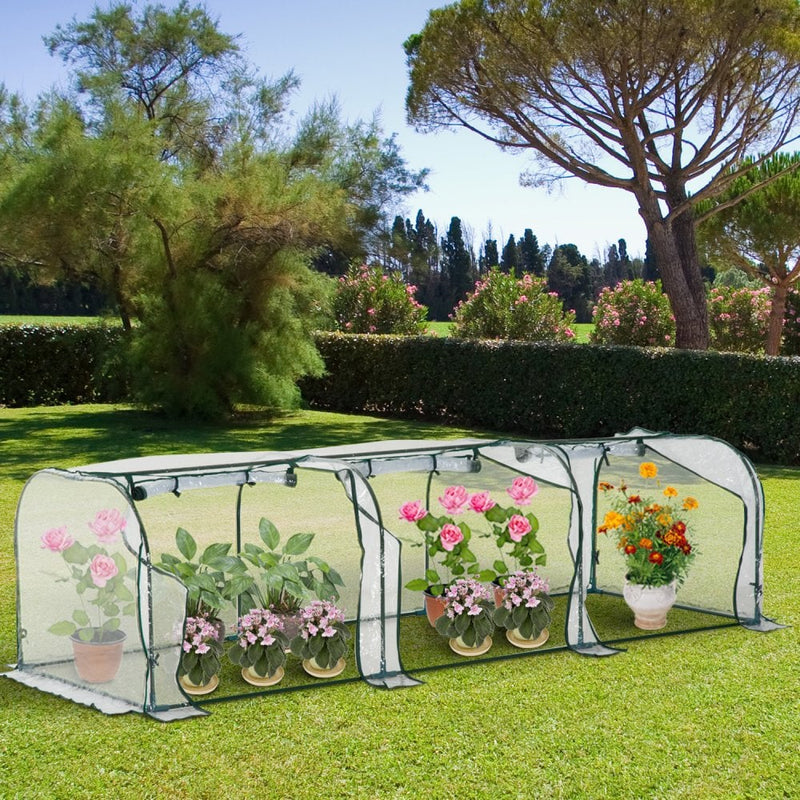 Outsunny PVC Transparent Greenhouse Steel Frame