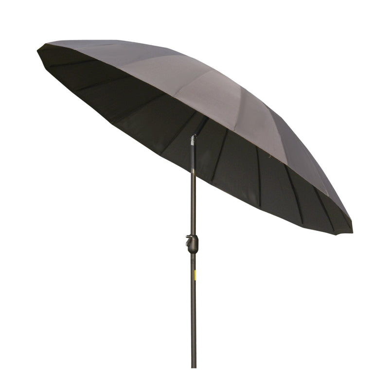 Outsunny 2.5 m Umbrella Parasol with Adjustable Tilt Crank - Dark Grey