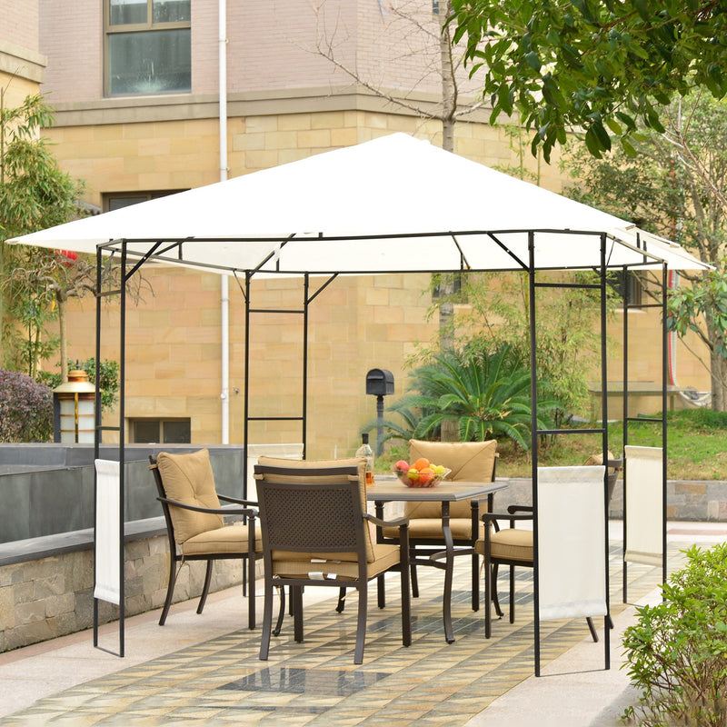 Outsunny Metal Frame Garden Gazebo Black/ Cream