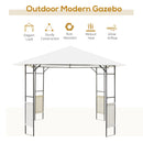 Outsunny Metal Frame Garden Gazebo Black/ Cream