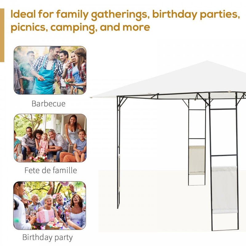 Outsunny Metal Frame Garden Gazebo Black/ Cream