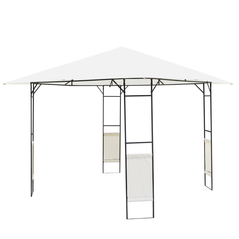 Outsunny Metal Frame Garden Gazebo Black/ Cream