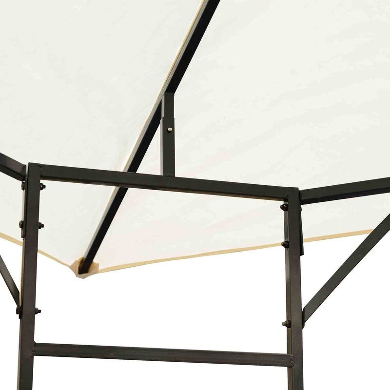 Outsunny Metal Frame Garden Gazebo Black/ Cream