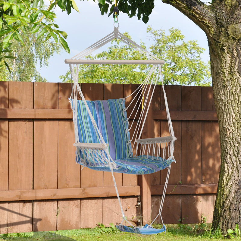 Outsunny Hanging Hammock Swing Chair - Multi Colour