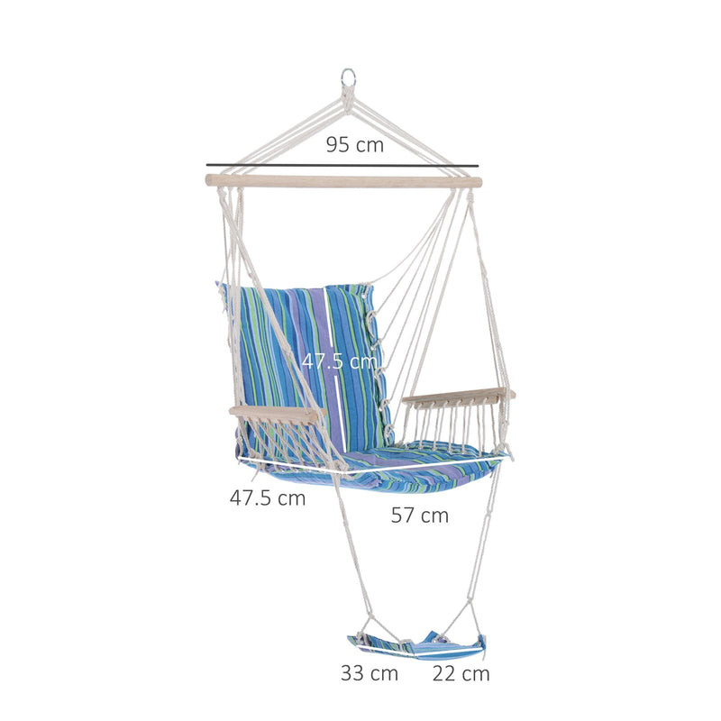 Outsunny Hanging Hammock Swing Chair - Multi Colour