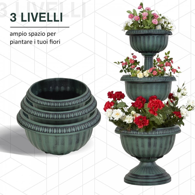 Outsunny 3-tier Chelsea Planter Flowers