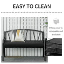 Outsunny-2 Seater Outdoor Bench Cushion Black