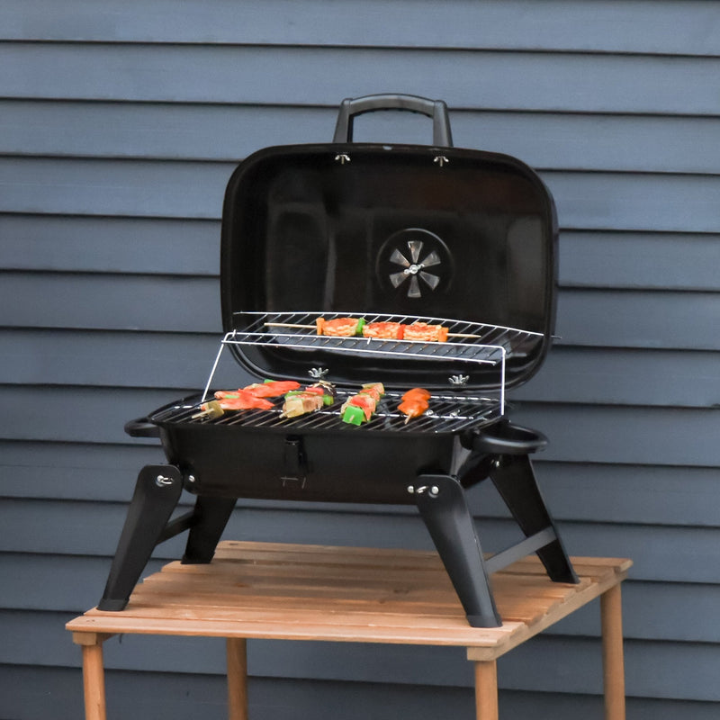 Outsunny Compact Charcoal BBQ Grill  - Black