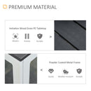 Garden Square Metal Frame Table with PE Surface - Dark Grey