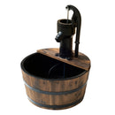 Outsunny Wooden Barrel Water Pump Fountain