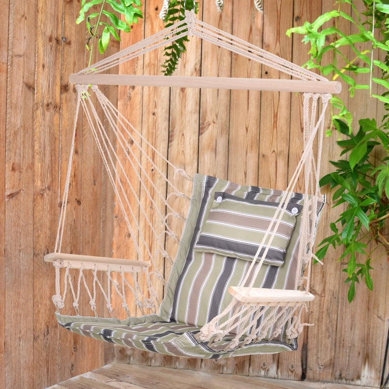Outsunny Hanging Rope Frame Hammock Chair - Multi Colour