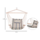 Outsunny Hanging Rope Frame Hammock Chair - Multi Colour Grey/Green