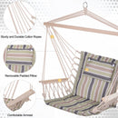 Outsunny Hanging Rope Frame Hammock Chair - Multi Colour Grey/Green