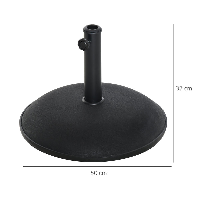 25 kg Round Umbrella Parasol Base - Black