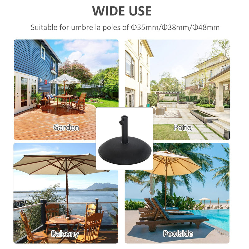 25 kg Round Umbrella Parasol Base - Black