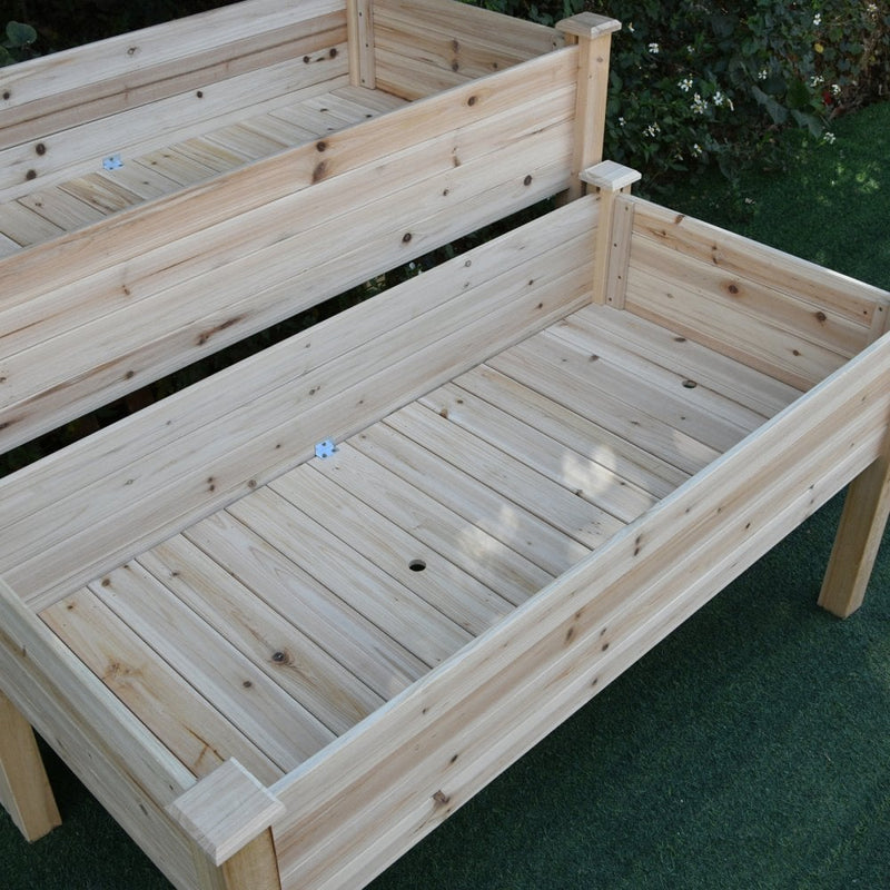 2 Piece Elevated Wooden Planter