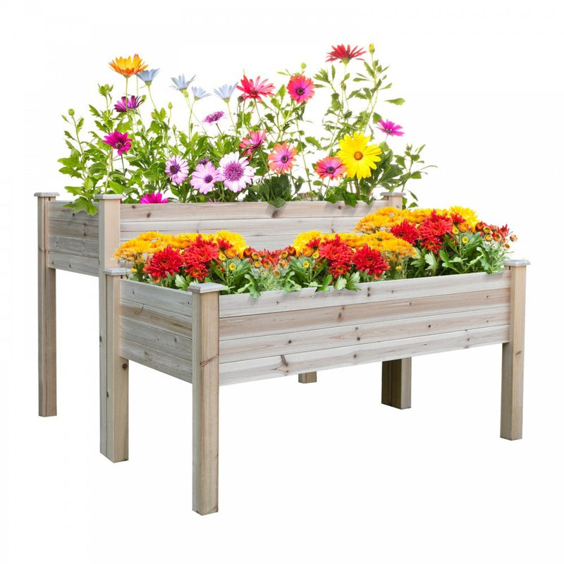 2 Piece Elevated Wooden Planter