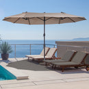 Outsunny 4.6m Double-Sided Patio Parasol Sun Umbrella-Tan