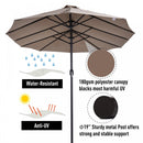 Outsunny 4.6m Double-Sided Patio Parasol Sun Umbrella-Tan