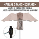 Outsunny 4.6m Double-Sided Patio Parasol Sun Umbrella-Tan