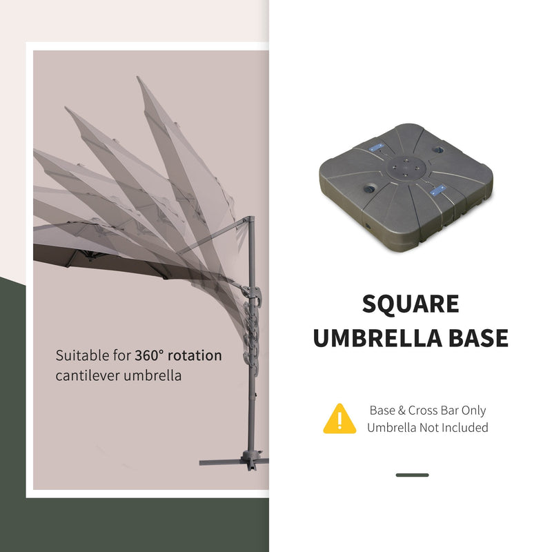 Fillable Umbrella Parasol Base with Wheels - Brown