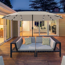 Outsunny 4.4 M Double-Sided Parasol Umbrella With LED Solar Lights - Khaki Beige