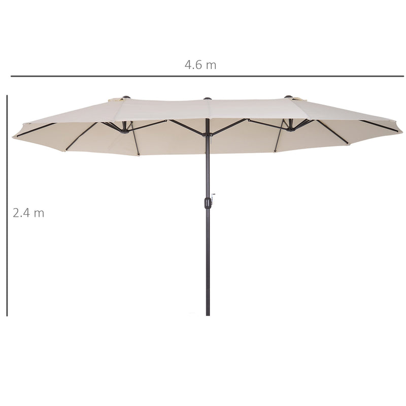 Oasis 4.6 m Double Sided Garden Parasol - Cream