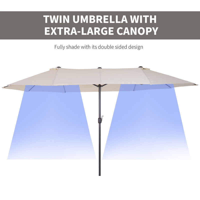 Oasis 4.6 m Double Sided Garden Parasol - Cream