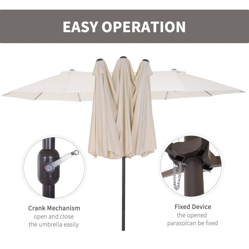 Oasis 4.6 m Double Sided Garden Parasol - Cream