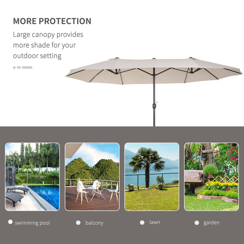 Oasis 4.6 m Double Sided Garden Parasol - Cream