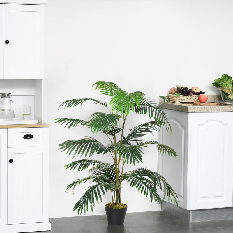 Outsunny 140 cm Artificial Palm Plant Tree with Pot