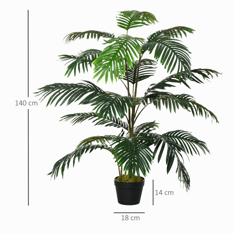 Outsunny 140 cm Artificial Palm Plant Tree with Pot