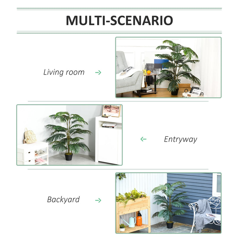 Outsunny 140 cm Artificial Palm Plant Tree with Pot