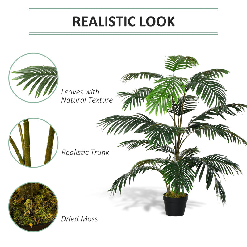 Outsunny 140 cm Artificial Palm Plant Tree with Pot