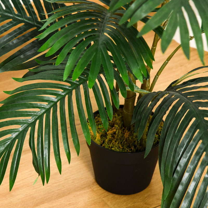 Outsunny 140 cm Artificial Palm Plant Tree with Pot