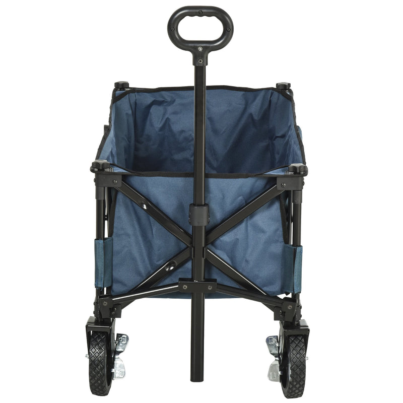 Foldable Outdoor Storage Cart with Wheels and Brakes - Green