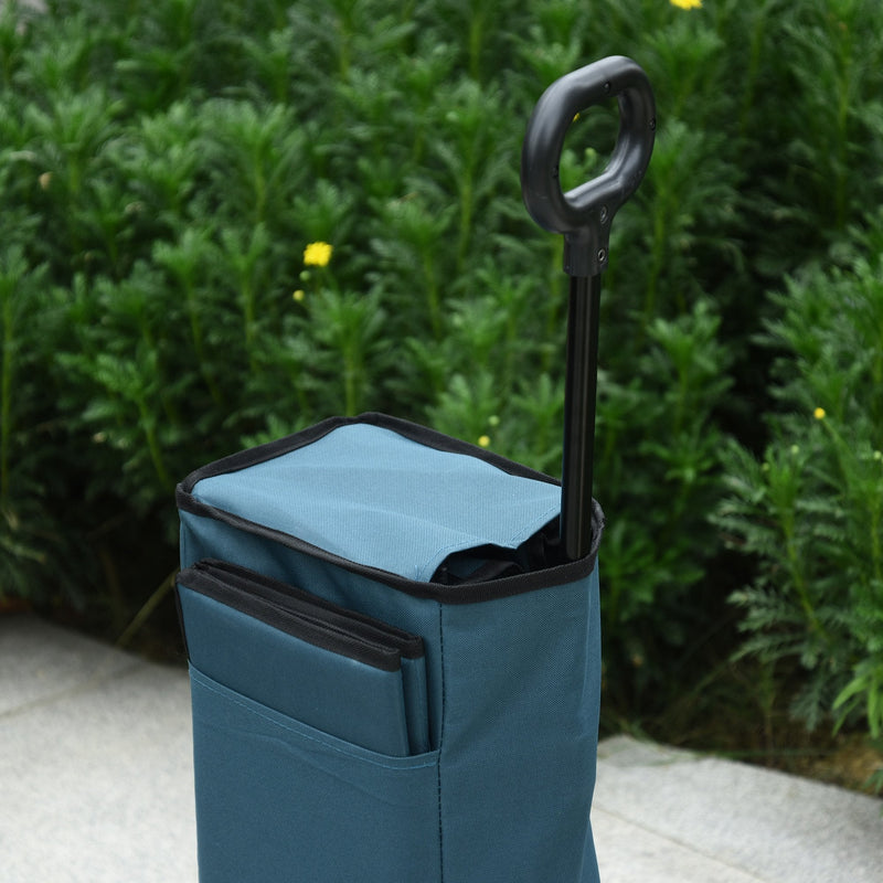 Foldable Outdoor Storage Cart with Wheels and Brakes - Green