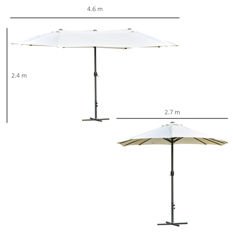 Oasis 4.6 m Double Sided Umbrella Parasol - White