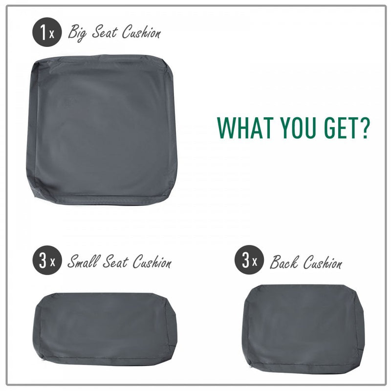 Outsunny  Seat Cushion Cover Replacement Set - Grey