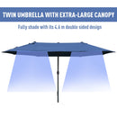 Outsunny Double Sided Umbrella Parasol with Cross Base 4.6 m  - Blue