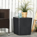 Garden Wood Effect Square Storage Table - Black