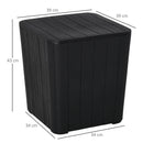 Garden Wood Effect Square Storage Table - Black