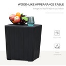 Garden Wood Effect Square Storage Table - Black