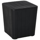 Garden Wood Effect Square Storage Table - Black