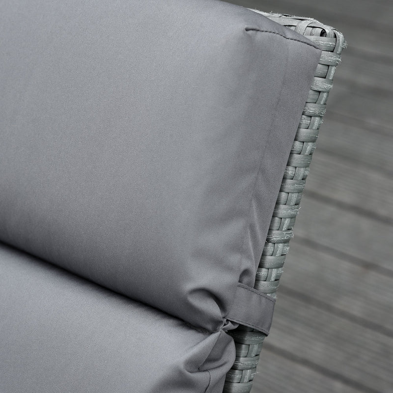 Set of 2 Non-Slip Sun Lounger Cushions - Grey