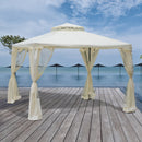 Oasis 3 m x 3 m 2 Tier Draper Garden Gazebo/ Marquee - Cream